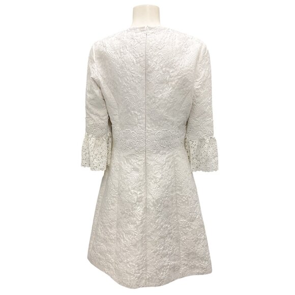 Michael Kors Collection Optic White Spring 2017 Jacquard Lace Cocktail Dress - Picture 3 of 5